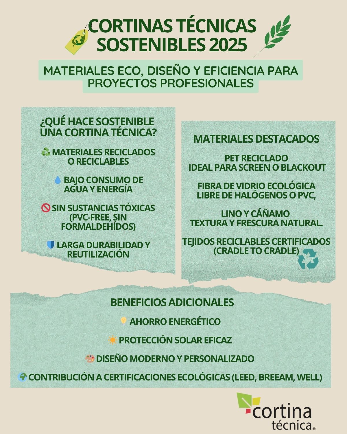 Cortinas técnicas sostenibles