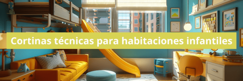 Descubre las cortinas técnicas para habitaciones infantiles. Soluciones de control solar, eficaces y duraderas, que mejoran el descanso y el confort térmico.