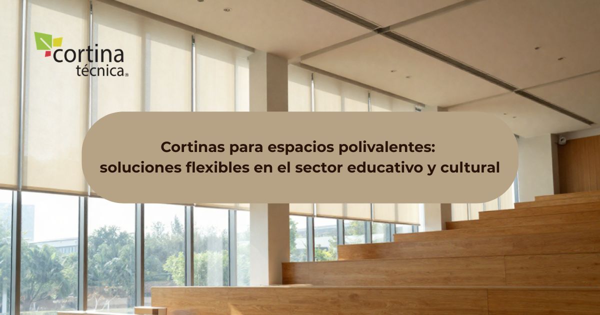 Cortinas para espacios polivalentes en el sector educativo Optimiza el uso de aulas y auditorios con cortinas técnicas de gran formato. Regulación lumínica, aislamiento térmico y máxima flexibilidad espacial